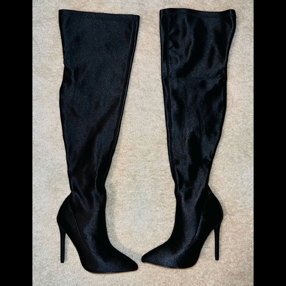 Black Thigh High Boots